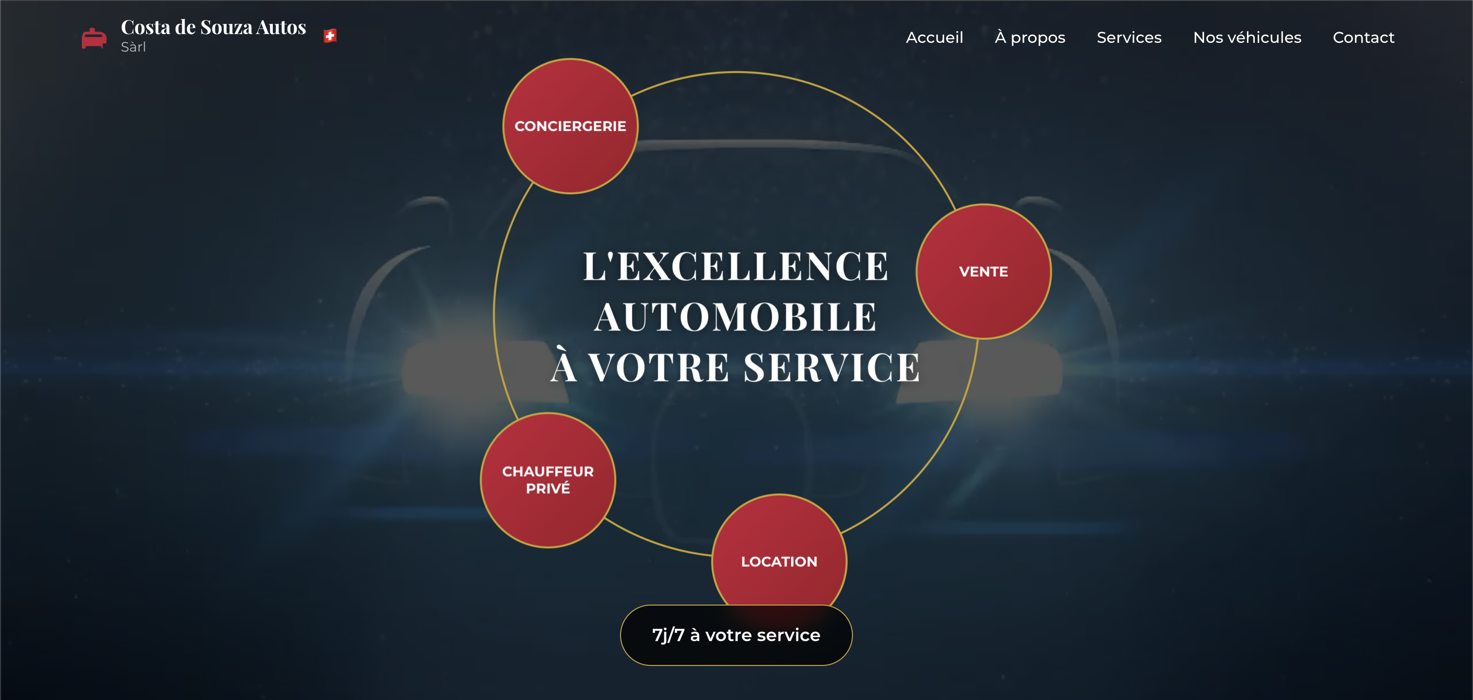 Création d'une application pour un concessionnaire auto permettant de mettre en ligne des véhicules à acheter, à vendre et à louer, ainsi que les services proposés par la concession. Réalisé avec Angular.
