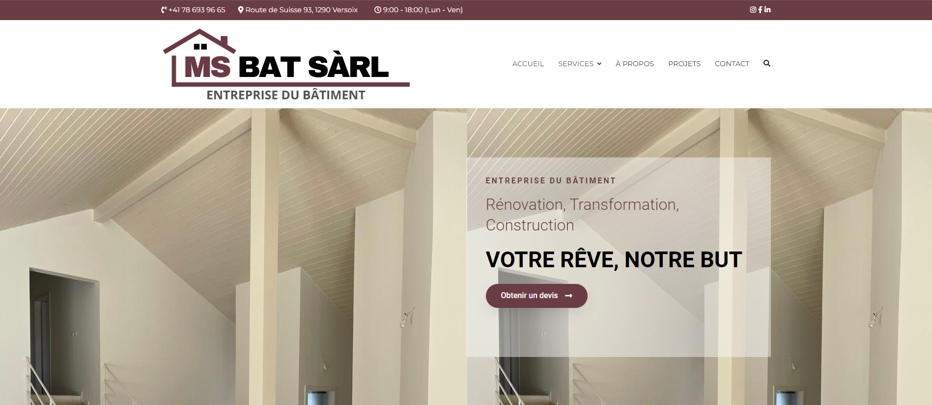 Réalisation d'un site internet pour MSBAT