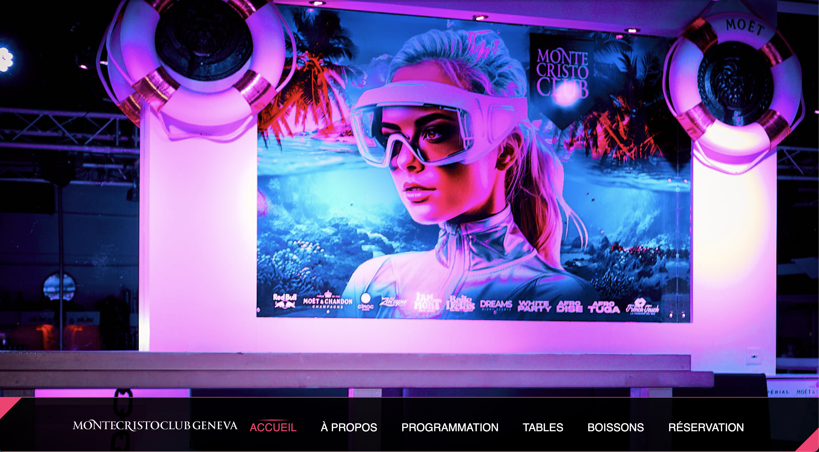 Réalisation du site Montecristo Club. Ce site a pour but d'expliquer ce que propose ce night-club.